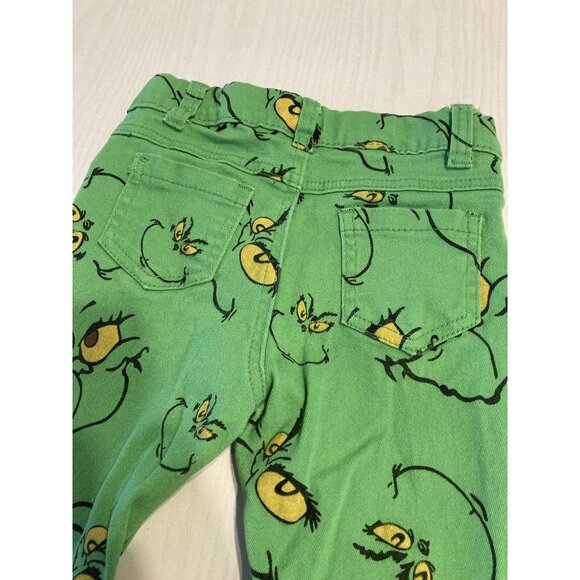 Grinch Bell Bottom Distressed Denim Pants Green Christmas Toddler Size 5/6 - Picture 7 of 7